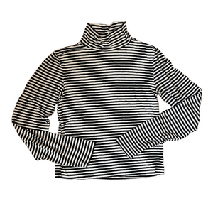 Antistar Black and White Striped Turtleneck